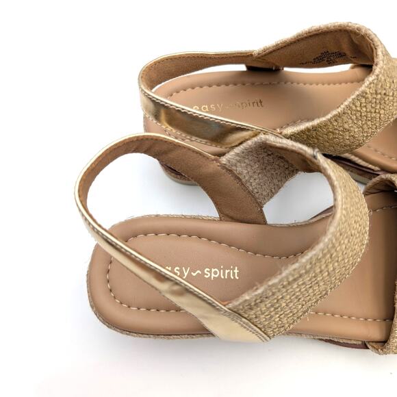 Easy Spirit Susana Slingback Wedge Sandals Women's Gold Size US8M EU38.5 - Picture 10 of 12